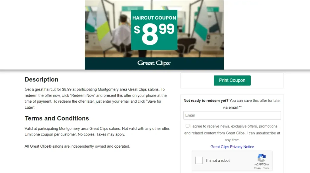 $8.99 Great Clips Printable Coupon
