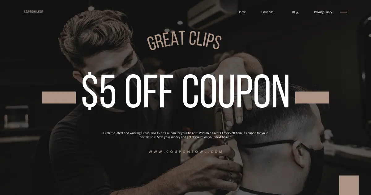 Great Clips $5 off Coupon Printable