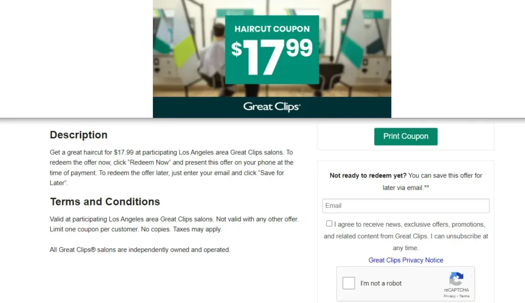 $17.99 Great Clips Coupon Official Page